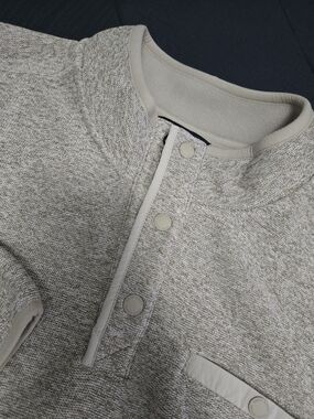 Eddie Bauer Men's Beige Heather Snap-Front Sweater 2xl